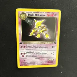 Pokemon Dark Alakazam Team Rocket 1st Edition Holo Rare 1/82 Holo card - Image 4