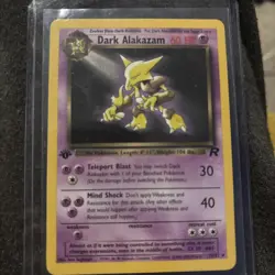 2000 Pokemon Dark Alakazam Holo Rare 1st Edition Team Rocket 1/82 MP/HP - Image 1
