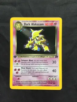 Pokemon Cards: Team Rocket 1st Edition Rare Holo: Dark Alakazam 1/82 - Image 1