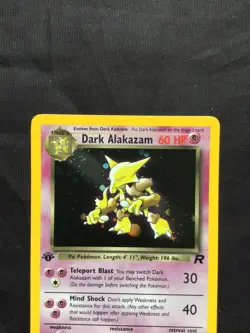 Pokemon Cards: Team Rocket 1st Edition Rare Holo: Dark Alakazam 1/82 - Image 2