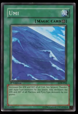 Yugioh Umi LOB-050 1st Edition Common NM - Image 1