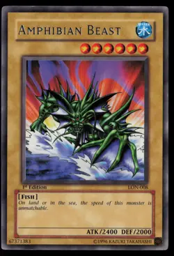 Yugioh Amphibian Beast LON-008 1st Edition Rare NM - Image 1
