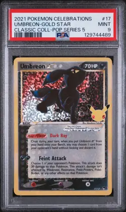 2021 POKEMON CELEBRATIONS CLASSIC COLL. UMBREON-GOLD STAR#17 CPOP SERIES 5 PSA 9 - Image 1