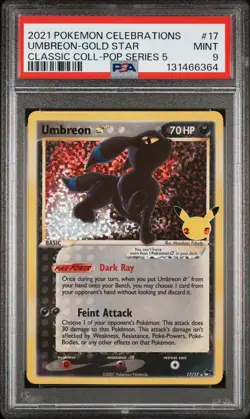 2021 POKEMON CELEBRATIONS CLASSIC COLL #17 UMBREON-GOLD STAR PSA 9 - Image 1