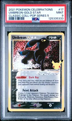 2021 POKEMON CELEBRATIONS CLASSIC COLL #17 UMBREON-GOLD STAR PSA 9 - Image 1