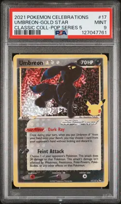 2021 POKEMON CELEBRATIONS CLASSIC COLL #17 UMBREON-GOLD STAR PSA 9 - Image 1