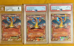 2014 Pokemon XY Black Star Promo XY17 Charizard EX PSA 8, PSA 7, BCG 6 - Image 1