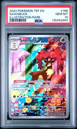 Sawsbuck 166/162 Illustration Rare GEM MINT PSA 10. Pokemon S&V Temporal Forces - Image 1