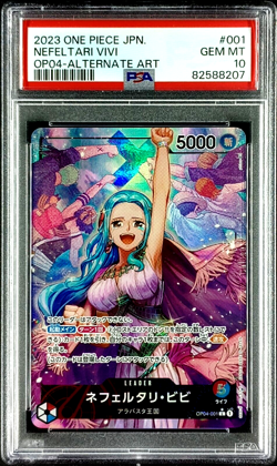 PSA 10 One Piece Card Nefeltari Vivi Alternate Art OP04-001 2023 Japanese - Image 1