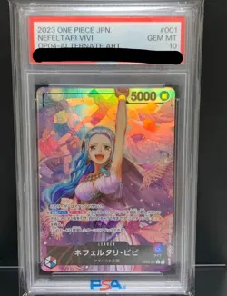 PSA 10 One Piece Card Nefeltari Vivi Alternate Art OP04-001 2023 Japanese - Image 1