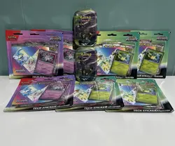 Pokemon Prismatic Evolutions Lot of 7 Tech Sticker Col + Two Umbreon Tin Sealed - Image 1