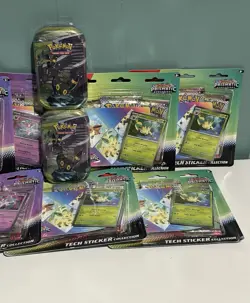 Pokemon Prismatic Evolutions Lot of 7 Tech Sticker Col + Two Umbreon Tin Sealed - Image 2