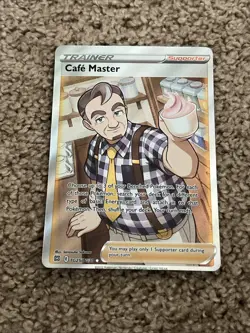 Cafe Master TG25/TG30 Full Art Trainer Supporter NM Brilliant Stars Pokemon - Image 1