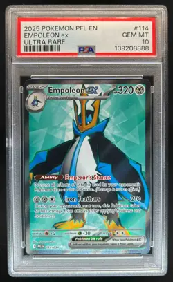 2025 Pokemon Phantasmal Flames Empoleon ex Ultra Rare #114/094 PSA 10 - Image 1
