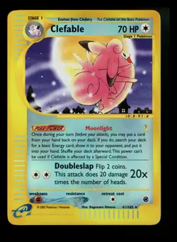 Clefable 41/165 Expedition 2002 Reverse Rare Holo e-Series Pokemon Card TCG - Image 1