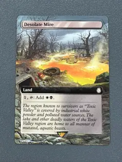Desolate Mire MTG Fallout Hand Painted Bordereless Extended Altered Art Tentz - Image 1