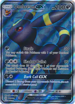 Umbreon GX - 142/149 - Full Art Ultra Rare PL/MP, English Pokemon Sun & Moon Bas - Image 1