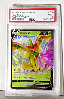 2021 Pokemon Flapple V 018/163 Battle Styles Holo Ultra Rare PSA 9 (/10) MINT - Image 3