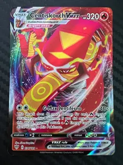 Pokemon TCG Centiskorch VMAX 034/189 Ultra Rare Full Art Darkness Ablaze NM - Image 1