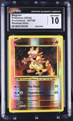 Magmar *CGC 10* Reverse Holo *Evolutions* #20 *2016* Pokemon - Image 1
