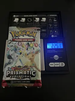 22.51g VERY HEAVY Prismatic Evolutions Pokemon Sealed Booster Pack New - Image 1