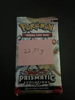 22.51g VERY HEAVY Prismatic Evolutions Pokemon Sealed Booster Pack New - Image 3