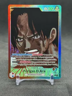 One Piece TCG Portgas.D.Ace Alt Art Leader OP13-002 Carrying on His Will NM - Image 1