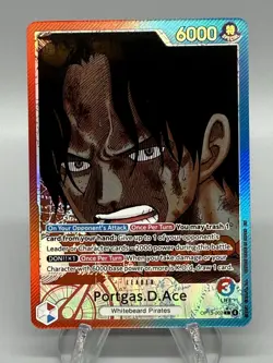 One Piece Portgas.D.Ace OP13-002 Alt Art Leader ENGLISH Carrying On His Will NM - Image 1