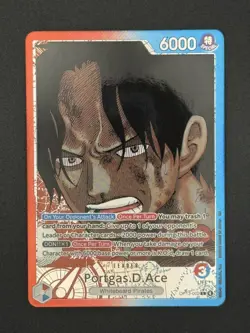 One Piece Portgas.D.Ace OP13-002 Alt Art Leader ENGLISH Carrying On His Will NM - Image 1