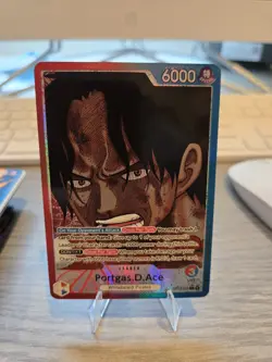 One Piece Portgas.D.Ace OP13-002 Alt Art Leader English Carrying On His Will NM! - Image 1