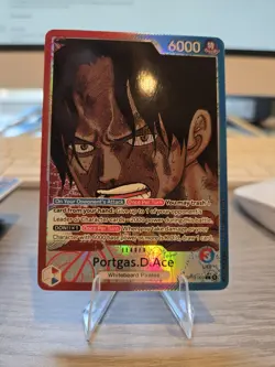 One Piece Portgas.D.Ace OP13-002 Alt Art Leader English Carrying On His Will NM! - Image 3