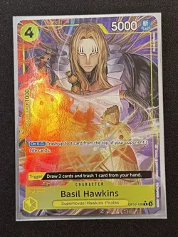 One Piece Basil Hawkins OP10-109 Parallel PRB02 English Holo Foil Alt Art NM - Image 1