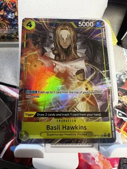 One Piece Basil Hawkins OP10-109 Parallel PRB02 English Holo Foil NM Alt Art - Image 1