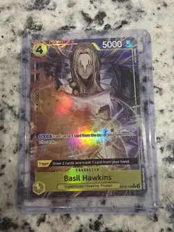 One Piece Basil Hawkins OP10-109 Parallel PRB02 English Holo Foil NM Alt Art - Image 1