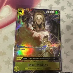 One Piece Basil Hawkins OP10-109 Parallel PRB02 English Holo Foil NM Alt Art - Image 1