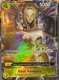 One Piece Basil Hawkins OP10-109 Parallel PRB02 English Holo Foil NM Alt Art - Image 1