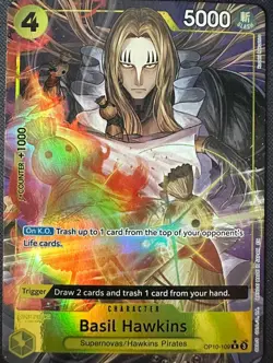 One Piece Basil Hawkins OP10-109 Parallel PRB02 English Holo Foil NM Alt Art - Image 1