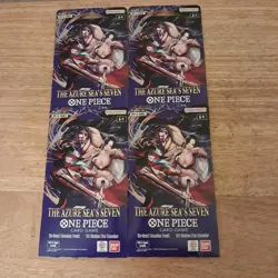 One Piece TCG The Azure Sea’s Seven OP-14 Sleeved Booster Pack Lot Of 4 Sealed - Image 1