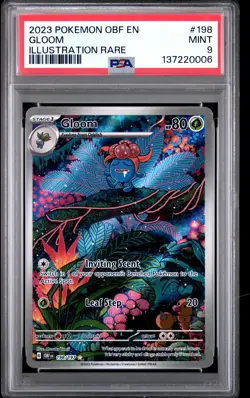 2023 POKEMON OBF EN-OBSIDIAN FLAMES ILLUSTRATION RARE #198 GLOOM PSA 9 - Image 1