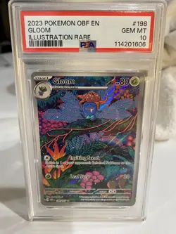 2023 POKEMON OBF EN-OBSIDIAN FLAMES ILLUSTRATION RARE #198 GLOOM PSA 10 - Image 1