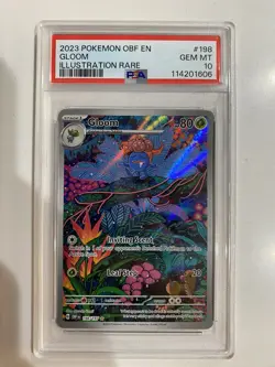 2023 POKEMON OBF EN-OBSIDIAN FLAMES ILLUSTRATION RARE #198 GLOOM PSA 10 - Image 3
