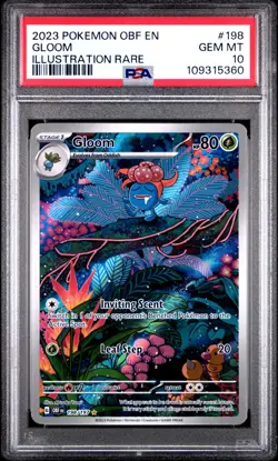 2023 POKEMON OBF EN-OBSIDIAN FLAMES #198 GLOOM ILLUSTRATION RARE PSA10 - Image 1