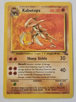 Kabutops non-holo - 24/62 - Pokemon Fossil Unlimited Rare Card WOTC LP-NM - Image 1