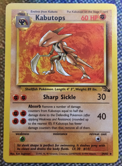 Pokemon - Fossil - Kabutops 24/62 - Non-Holo Rare NM - Image 1