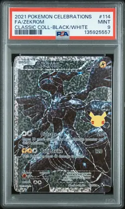 2021 POKEMON CELEBRATIONS CLASSIC COLL #114 FULL ART/ZEKROM PSA 9 - Image 1
