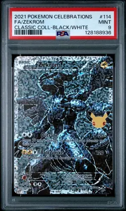 2021 POKEMON CELEBRATIONS CLASSIC COLL #114 FULL ART/ ZEKROM PSA 9 Mint - Image 1