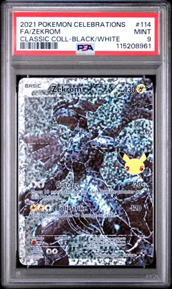 2021 POKEMON CELEBRATIONS CLASSIC COLL #114 FULL ART/ZEKROM PSA 9 - Image 1