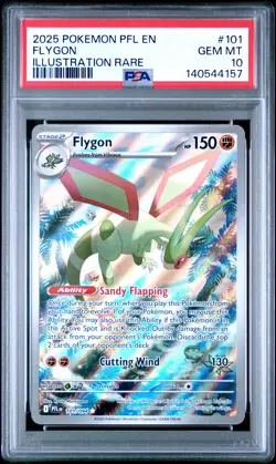 2025 POKEMON PFL EN-PHANTASMAL FLAMES ILLUSTRATION RARE #101 FLYGON PSA 10 - Image 1