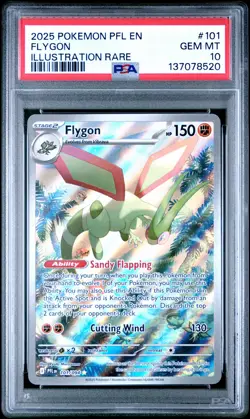 2025 POKEMON PFL EN-PHANTASMAL FLAMES ILLUSTRATION RARE #101 FLYGON PSA 10 - Image 1