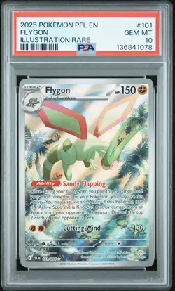 2025 POKEMON PFL EN-PHANTASMAL FLAMES ILLUSTRATION RARE #101 FLYGON PSA 10 - Image 1